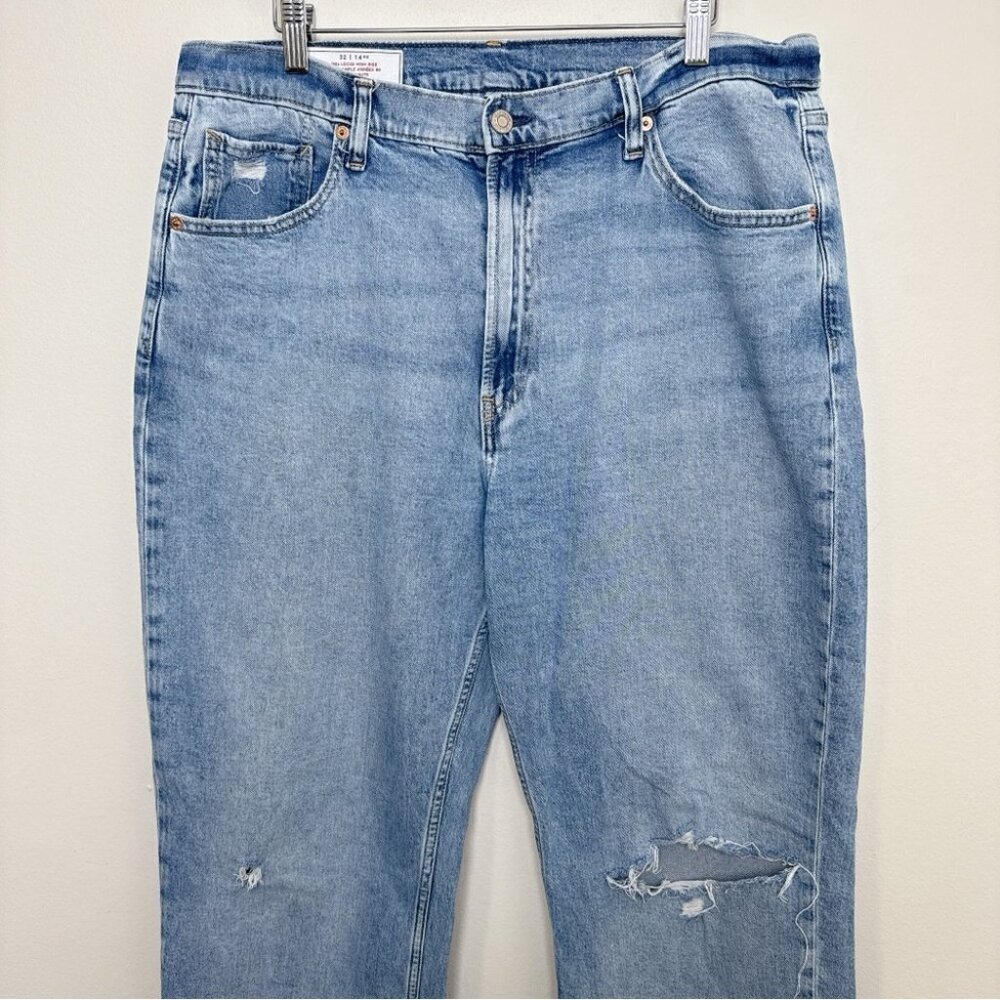 GAP Womens 32 90s Loose High Rise Distressed Knee Jeans - Picture 3 of 15
